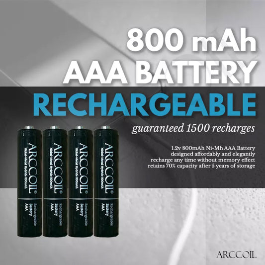 Arccoil™ Professional AAA 800mAh Rechargeable Battery