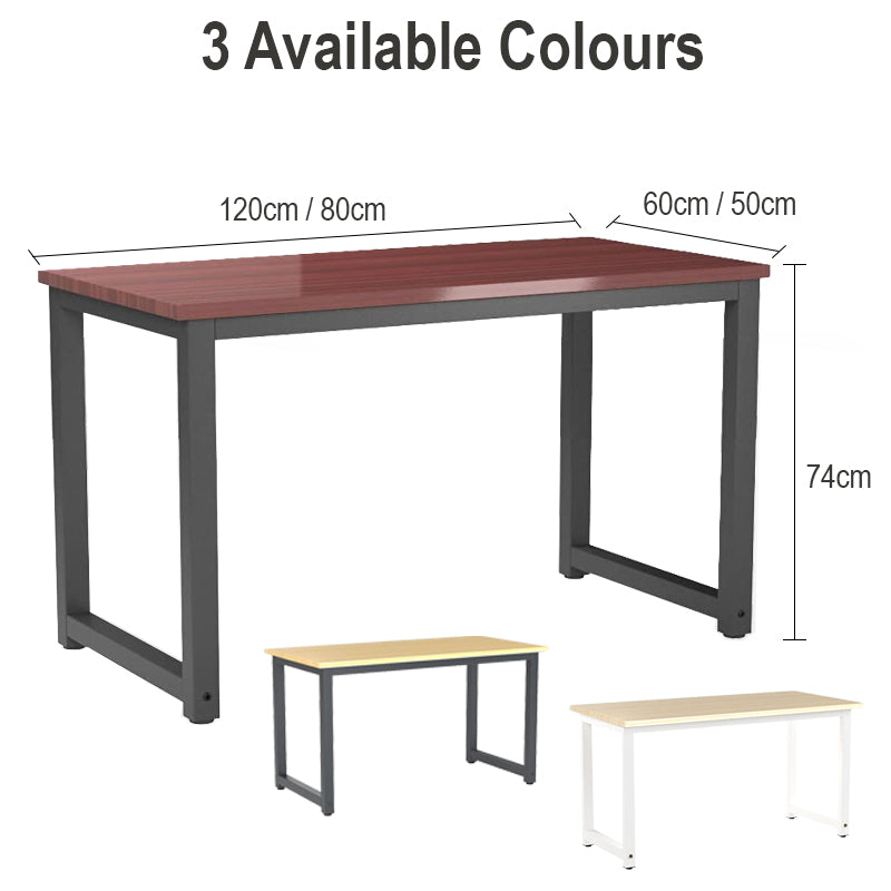 Arccoil Home - Desktop Table with Metal Legs and Adjustable Leg Pads [50 X 80] DARK BROWN