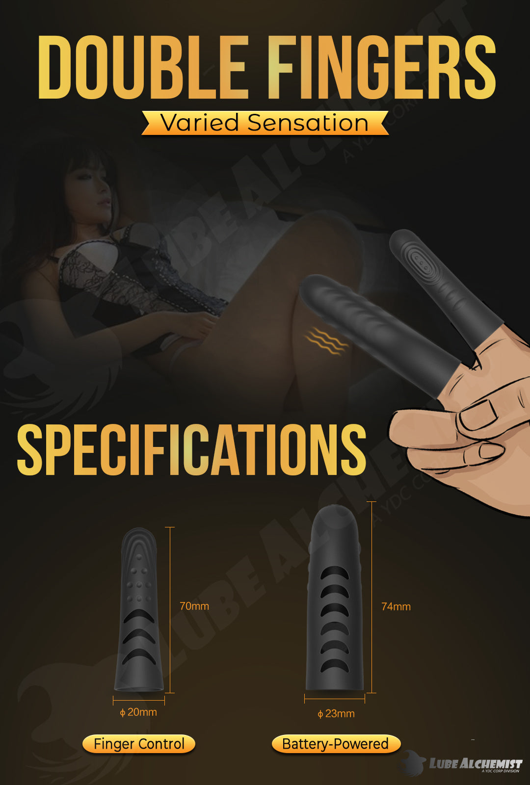 LubeAlchemist™ Finger Vibrator G Spot Sex Toys for Female Clitoris Stimulator