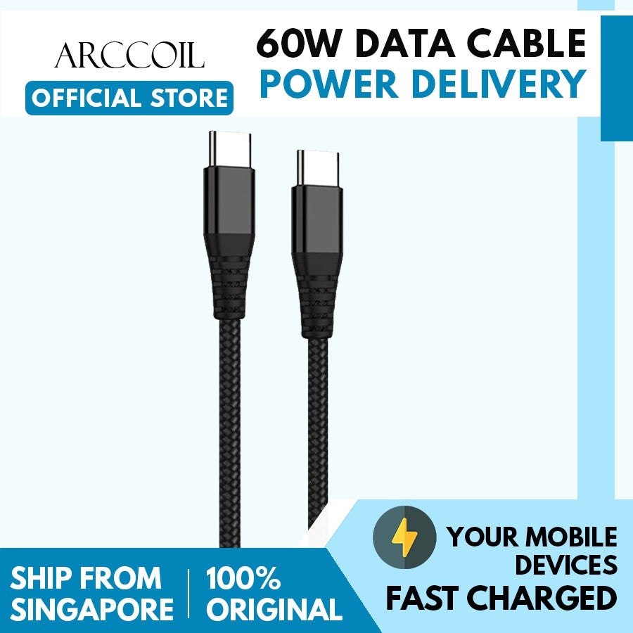 Arccoil Power Delivery Cable Type C to Type C 60W