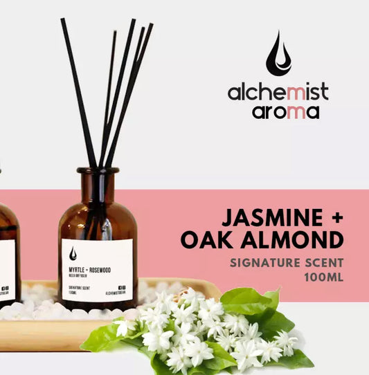 Alchemist Aroma Hilton Inspired Signature Scent【5】Reed Diffuser - JASMINE + OAK ALMOND