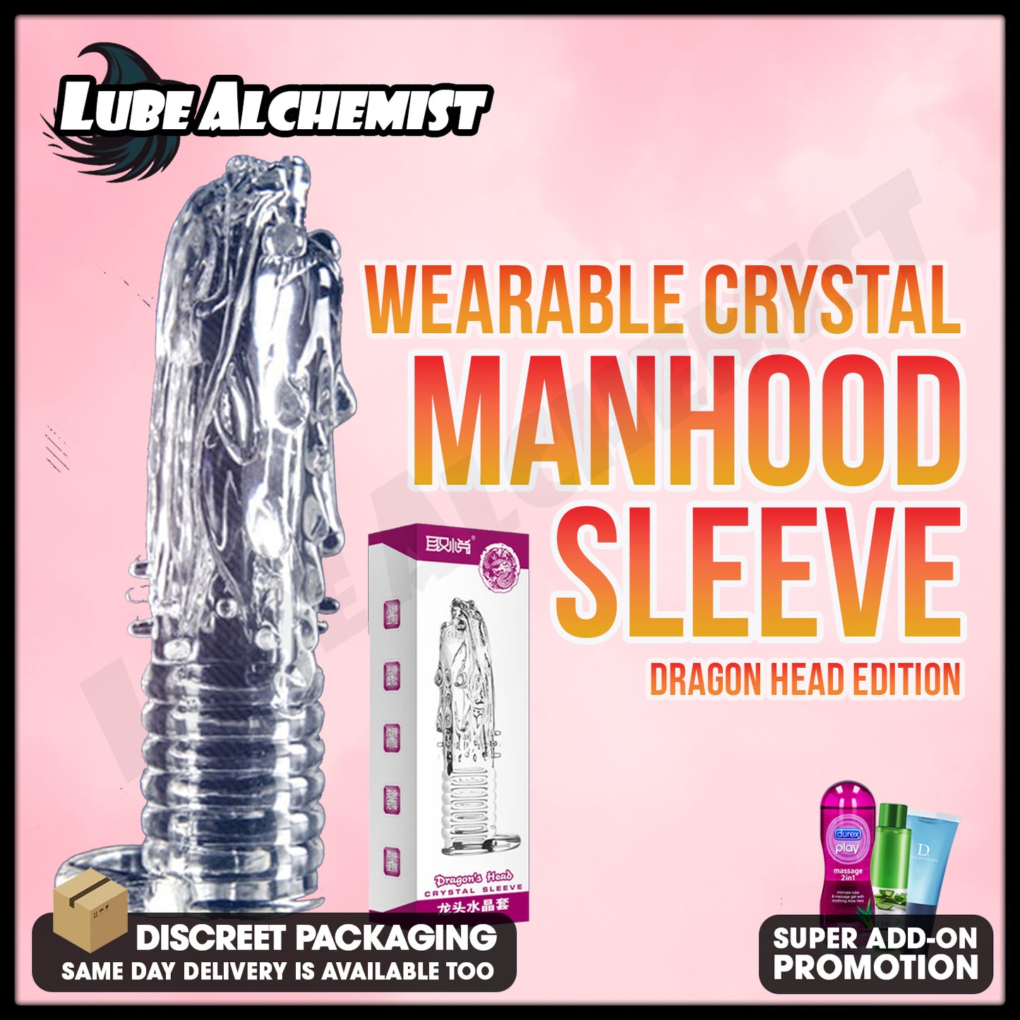 LubeAlchemist™ Wearable Manhood Reusable Condom Sleeve Dragon Head