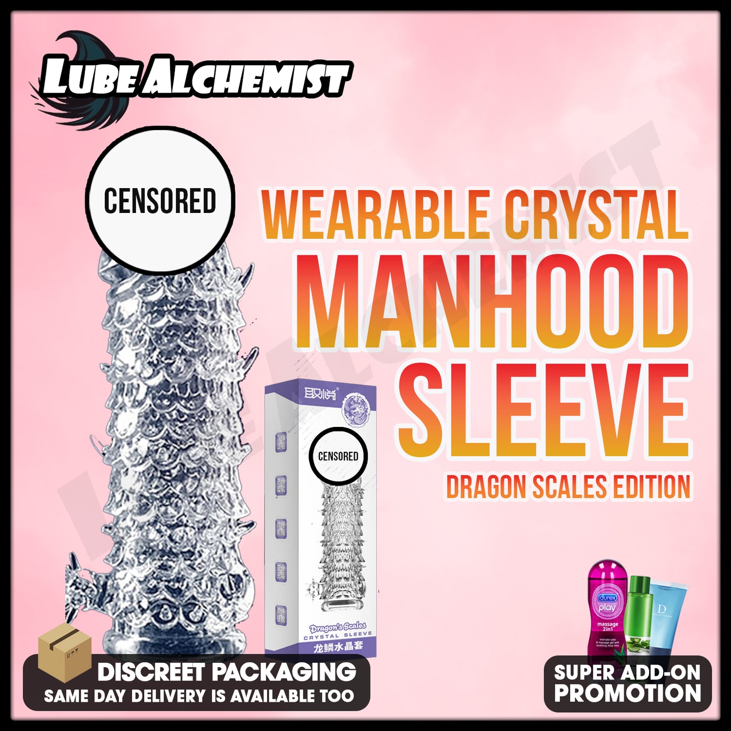 LubeAlchemist™ Wearable Manhood Reusable Condom Sleeve Dragon Head