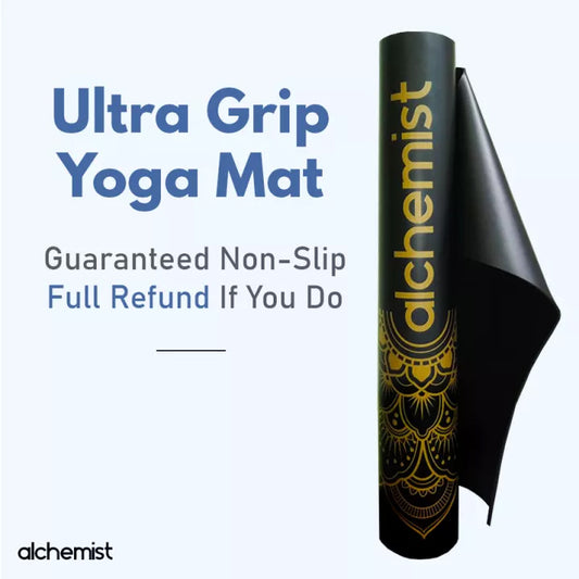 Alchemist® Ultra Grip Non Slip Yoga Mat - Black Gold Design