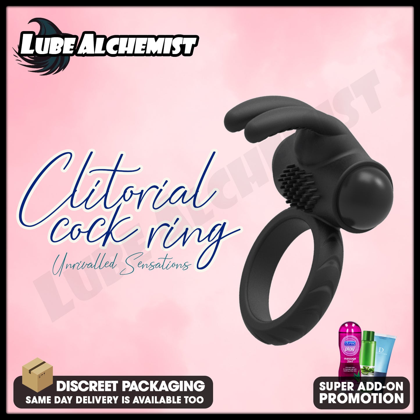 LubeAlchemist™ Premium Cock Ring Clitoris Stimulator Massager Sex Toy