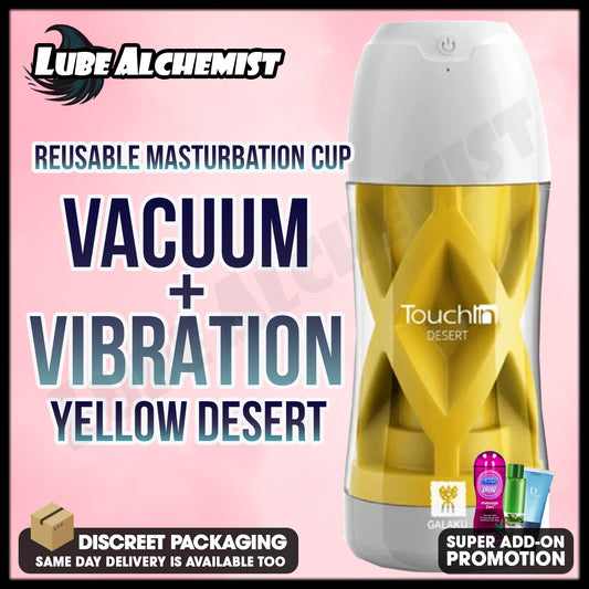 LubeAlchemist™ Japan Reusable Vacuum Cup with Vibration Yellow Desert