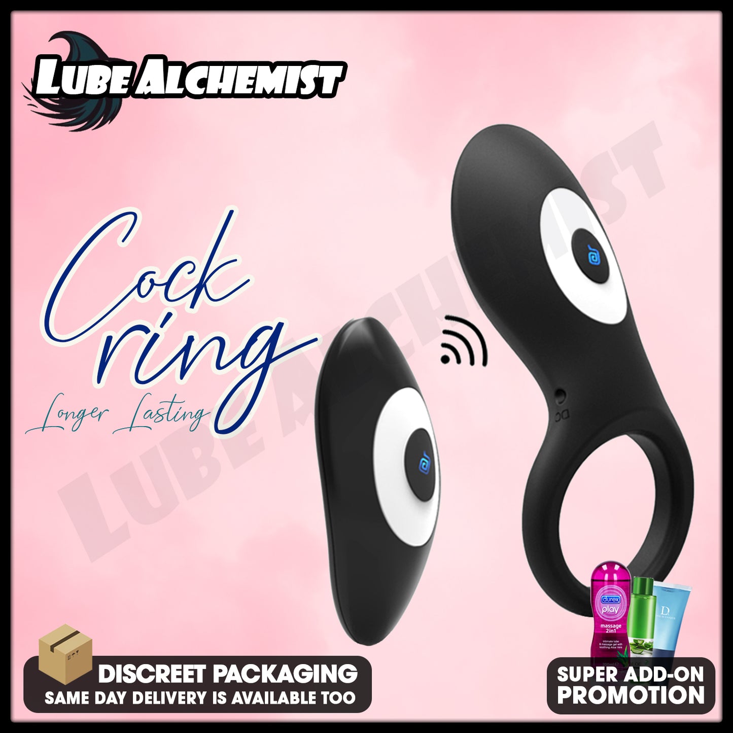 LubeAlchemist™ Remote Cock Ring Vibrator Clitoris Stimulator Massager